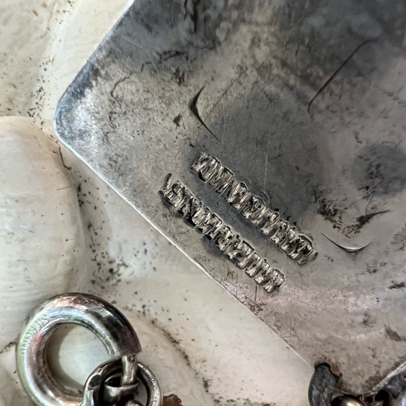 Vintage Silver Handmade 3-D Rose square pendant with Marcasite estate piece - Picture 7 of 15